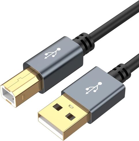 CableCreation USB Printer Cable 5FT, USB 2.0 Printer Cable to Computer, USB A to USB B Printer Cord for HP, Brother, Epson, Canon, Piano, Dac, Aluminum Case, Space Gray 1.5m in Saudi Arabia