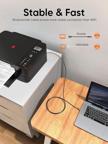 CableCreation USB Printer Cable 5FT, USB 2.0 Printer Cable to Computer, USB A to USB B Printer Cord for HP, Brother, Epson, Canon, Piano, Dac, Aluminum Case, Space Gray 1.5m in Saudi Arabia