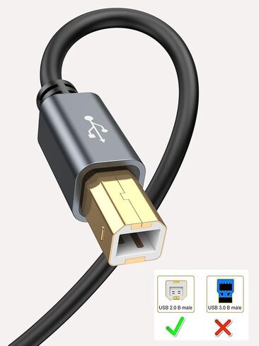 CableCreation USB Printer Cable 5FT, USB 2.0 Printer Cable to Computer, USB A to USB B Printer Cord for HP, Brother, Epson, Canon, Piano, Dac, Aluminum Case, Space Gray 1.5m in Saudi Arabia