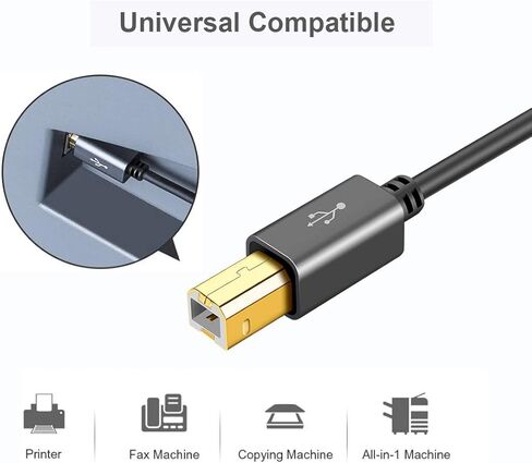 CableCreation USB Printer Cable 5FT, USB 2.0 Printer Cable to Computer, USB A to USB B Printer Cord for HP, Brother, Epson, Canon, Piano, Dac, Aluminum Case, Space Gray 1.5m in Saudi Arabia
