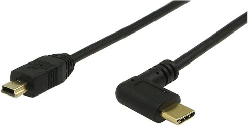 CGTime 10 بوصة مطلية بالذهب USB 2.0 ميني ذكر إلى USB نوع C ذكر زاوية قائمة مزامنة وكابل محول شحن in Saudi Arabia