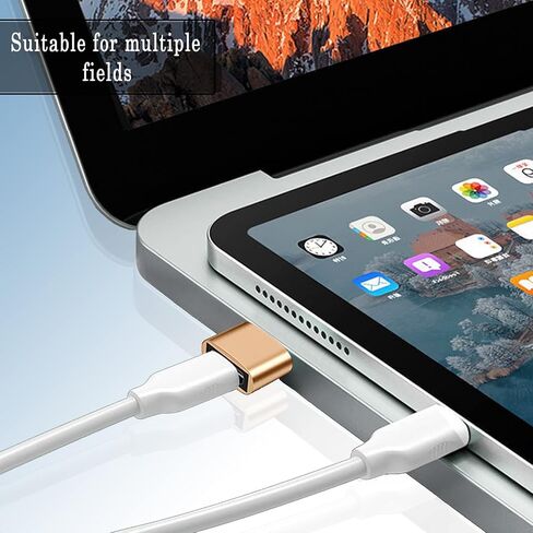 محول USB C (أنثى) إلى USB (ذكر) 2 حزمة، USB C إلى USB A محول تحويل موصل شحن سريع متوافق: ذهبي in Kuwait