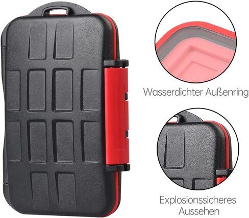 36 Slots Memory Card Case Waterproof & Anti-Shock TF SD Card Holder for 24 Micro SD SDXC SDHC TF Cards and 12 SD SDXC SDHC Cards (12 SD+24 TF) in Kuwait