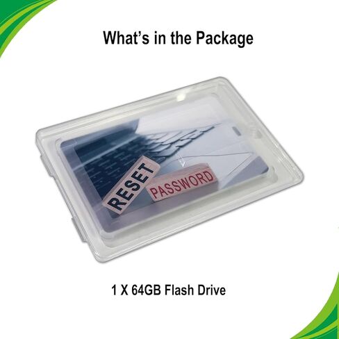 64GB اعادة تعيين كلمة المرور USB | متوافق مع ويندوز 2000 واكس بي وفيستا و7 و10 | لا حاجة للاتصال بالانترنت | استعادة الوصول الى كلمات المرور المفقودة بسرعة | مناسب لاجهزة الكمبيوتر واللابتوب التي تعمل in Kuwait