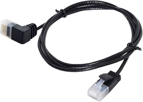 cablecc Ultra Slim Cat6 Ethernet Cable RJ45 Up Angled to Straight UTP Network Cable Patch Cord 90 Degree Cat6a LAN for Laptop Router TV Box 1M in Kuwait