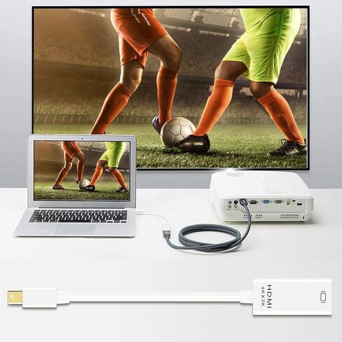 PASOW Mini DisplayPort to HDMI Adapter, Mini DP Thunderbolt to HDMI Converter 4K Compatible for MacBook Air / Pro,UHD Monitor / TV / Projector (Black) in Saudi Arabia