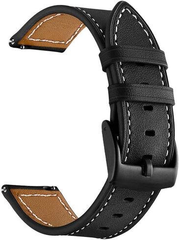 سوار جلد LDFAS لساعة Galaxy Watch 6 Classic 47mm 43mm/5 Pro 45mm، حزام ساعة 20 مم متوافق مع Samsung Galaxy Watch 6/5/4 40mm 44mm/4 Classic 46mm، بني + أسود (عبوتان) in Saudi Arabia