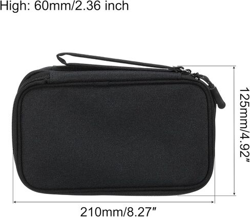 حقيبة تنظيم كابلات السفر من MECCANIXITY حقيبة تنظيم إلكترونية بطبقة مزدوجة مضادة للماء للكابل والسلك والشاحن، رمادي، 200 × 115 × 60 مم in Kuwait