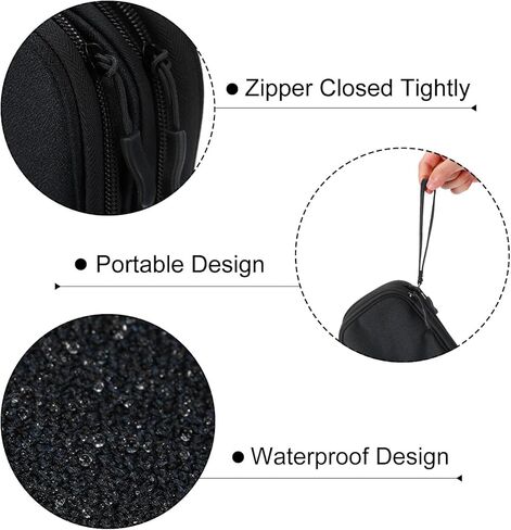 حقيبة تنظيم كابلات السفر من MECCANIXITY حقيبة تنظيم إلكترونية بطبقة مزدوجة مضادة للماء للكابل والسلك والشاحن، رمادي، 200 × 115 × 60 مم in Kuwait