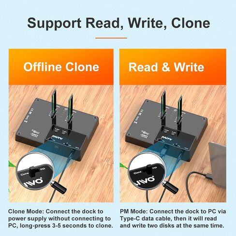 محطة إرساء Dual Bay NVMe، وحدة نسخ MAIWO M.2 مع استنساخ NVMe (بحد أقصى 10 جيجابت في الثانية)، قاعدة M.2 مع ضوء مؤشر LED، وضع النوم تلقائيًا in Kuwait