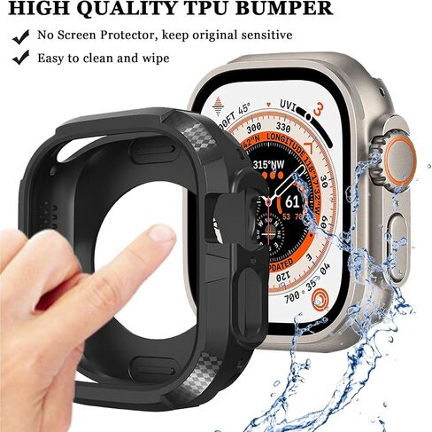 NINKI Compatible Apple Watch Ultra 2 Case/Ultra 49MM Cover,Soft TPU Slim Apple Ultra Watch Cover,Shockproof Scratch Resistant Protective Apple Ultra 2 Watch Bumper for iWatch Ultra 49MM Case Black in Kuwait