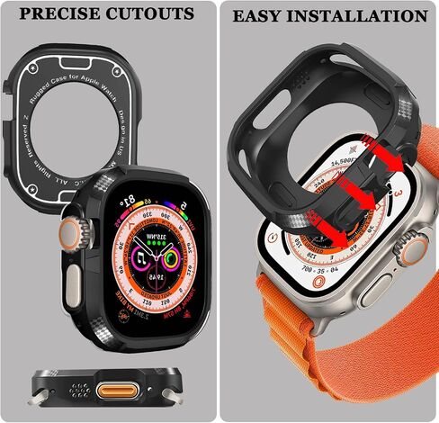 NINKI Compatible Apple Watch Ultra 2 Case/Ultra 49MM Cover,Soft TPU Slim Apple Ultra Watch Cover,Shockproof Scratch Resistant Protective Apple Ultra 2 Watch Bumper for iWatch Ultra 49MM Case Black in Kuwait