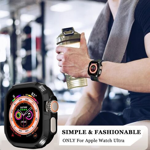 NINKI Compatible Apple Watch Ultra 2 Case/Ultra 49MM Cover,Soft TPU Slim Apple Ultra Watch Cover,Shockproof Scratch Resistant Protective Apple Ultra 2 Watch Bumper for iWatch Ultra 49MM Case Black in Kuwait