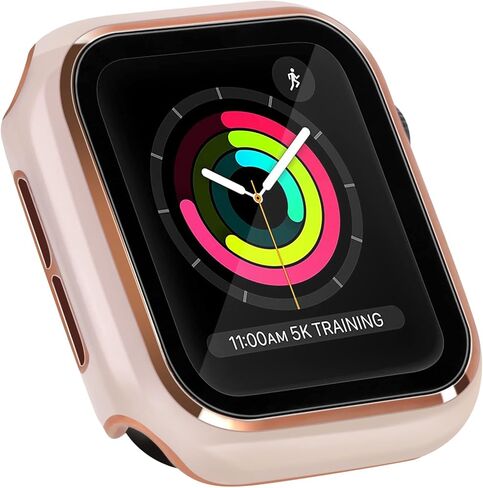 ORIbox Hard PC Case with Tempered Glass Screen Protector Compatible with Apple Watch Series 6, Apple Watch Series 5, Apple Watch Series 4, Apple Watch SE, Ultra-Thin HD Bumper Protective Cover,Black in Kuwait