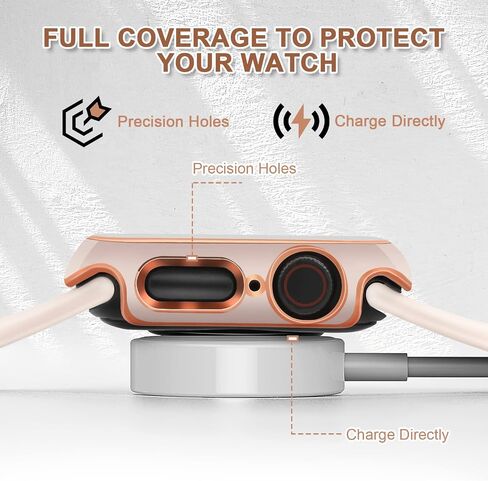ORIbox Hard PC Case with Tempered Glass Screen Protector Compatible with Apple Watch Series 6, Apple Watch Series 5, Apple Watch Series 4, Apple Watch SE, Ultra-Thin HD Bumper Protective Cover,Black in Kuwait