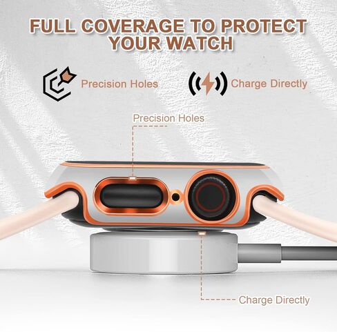 ORIbox Hard PC Case with Tempered Glass Screen Protector Compatible with Apple Watch Series 6, Apple Watch Series 5, Apple Watch Series 4, Apple Watch SE, Ultra-Thin HD Bumper Protective Cover,Black in Kuwait