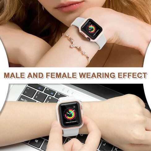 ORIbox Hard PC Case with Tempered Glass Screen Protector Compatible with Apple Watch Series 6, Apple Watch Series 5, Apple Watch Series 4, Apple Watch SE, Ultra-Thin HD Bumper Protective Cover,Black in Kuwait