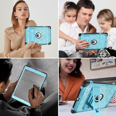 حافظة YINLAI لجهاز iPad الجيل السادس، حافظة iPad الجيل الخامس، حافظة iPad 9.7، غطاء حماية من السقوط مضاد للصدمات للنساء والفتيات مع مسند iPad 9.7 بوصة iPad Air 2nd A1893/A1954/A1822/A1823، وردي فاقع in Kuwait
