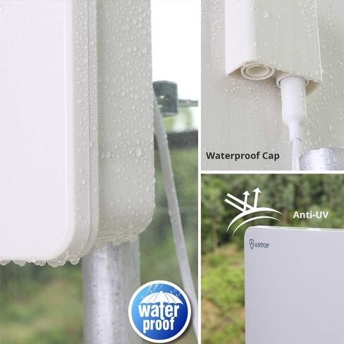 هوائي ANTOP ANTENNA "Big Boy" AT-400B المسطح HDTV مع Smartpass مضخم خارجي/داخلي، نطاق 80 ميل يدعم قنوات 4K 1080p وجميع أجهزة التلفاز القديمة للخارج، العلية، كابل محوري 40 قدم in Kuwait