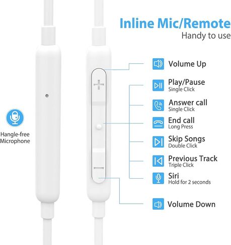 ADPROTECH Lightning Headphones Earphones Magnetic Earbuds in-Ear MFi Certified with Microphone Controller for Sports Workout Compatible with iPhone 14/13/12/11/Pro Max/Xr/Xs Max/X Rose Gold in Kuwait