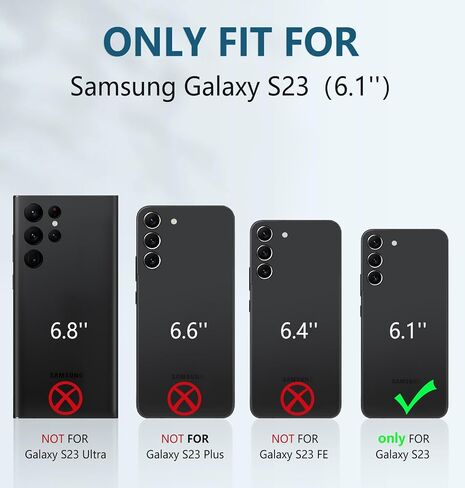 FNTCASE for Samsung Galaxy S23 Case: Rugged Shockproof Heavy Duty Protective Cover with Belt-Clip Holster & Kickstand |Extra Front Frame| Military Grade Protection Case for Galaxy S23 6.1 inch,Black in Kuwait