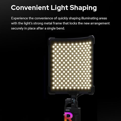 Godox FH50Bi مصباح LED مرن محمول باليد، تحكم لاسلكي 2.4 جيجا، سطوع 0-100% ولون 2800-6500K للبث، مكالمات تكبير، يوتيوب، تيكتوك، إضاءة صور الاستوديو in Saudi Arabia
