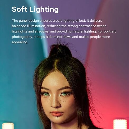 Godox FH50Bi مصباح LED مرن محمول باليد، تحكم لاسلكي 2.4 جيجا، سطوع 0-100% ولون 2800-6500K للبث، مكالمات تكبير، يوتيوب، تيكتوك، إضاءة صور الاستوديو in Saudi Arabia