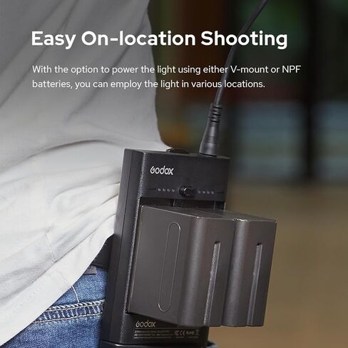 Godox FH50Bi مصباح LED مرن محمول باليد، تحكم لاسلكي 2.4 جيجا، سطوع 0-100% ولون 2800-6500K للبث، مكالمات تكبير، يوتيوب، تيكتوك، إضاءة صور الاستوديو in Saudi Arabia