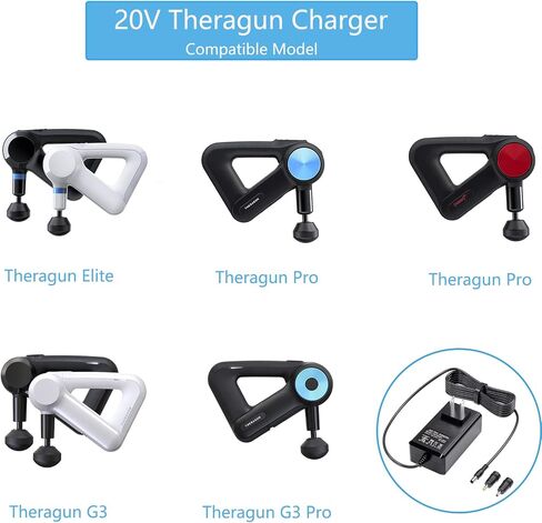 20V Massage Gun Charger for Theragun Elite, Theragun PRO G4, G3, G3PRO, G3-PRO AC Power Cord Adapter for Theragun Elite Charger Replacement Muscle Treatment Massage Gun in Saudi Arabia
