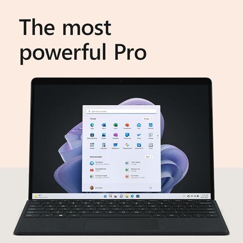 Microsoft Surface Pro 9 QIM-00017 - Intel Core i7 1265U - شاشة 13 بوصة (2880 × 1920) تعمل باللمس - رام 16 جيجابايت - SSD 256 جيجابايت - Win11Pro - أسود - ضمان لمدة عام in Kuwait