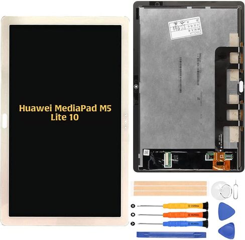 AMIND لهاتف Huawei MediaPad M5 Lite 10 شاشة LCD تعمل باللمس BAH2-L09 BAH2-W09 BAH2-W19 استبدال الشاشة محول رقمي كامل التجميع مع أدوات إصلاح مجانية (أبيض) in Kuwait