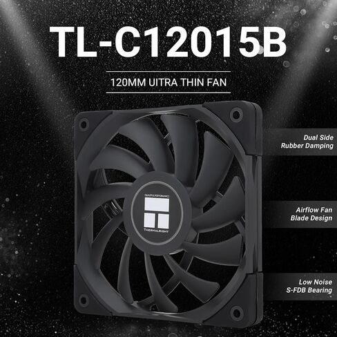 مروحة تبريد وحدة المعالجة المركزية Thermalright TL-C12015W-S مقاس 120 مم، هادئة PWM للكمبيوتر ARGB، مبرد Slimline 15 مم (أبيض ARGB) in Kuwait