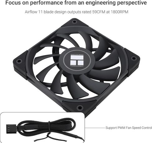 مروحة تبريد وحدة المعالجة المركزية Thermalright TL-C12015W-S مقاس 120 مم، هادئة PWM للكمبيوتر ARGB، مبرد Slimline 15 مم (أبيض ARGB) in Kuwait
