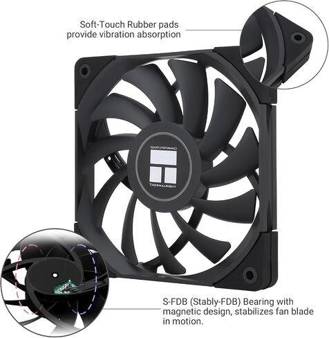 مروحة تبريد وحدة المعالجة المركزية Thermalright TL-C12015W-S مقاس 120 مم، هادئة PWM للكمبيوتر ARGB، مبرد Slimline 15 مم (أبيض ARGB) in Kuwait