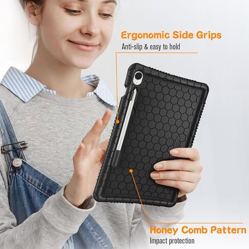 حافظة Fintie من السيليكون لهاتف Samsung Galaxy Tab S9 FE 5G 10.9 بوصة/Galaxy Tab S9 11 بوصة 2023، [حامل قلم S] سلسلة مشط العسل غطاء واقٍ خفيف الوزن ومقاوم للصدمات، أزرق in Saudi Arabia