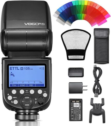 GODOX V860III-C Flash Speedlite for Canon Cameras, 7.2V/3000mAh Li-ion Battery, 2.4G Wireless HSS 1/8000s, 1.5s Recycle Time, 10 Levels LED Modeling Light (Upgraded V860II-C) in Saudi Arabia