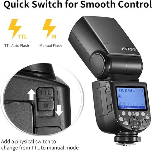 GODOX V860III-C Flash Speedlite for Canon Cameras, 7.2V/3000mAh Li-ion Battery, 2.4G Wireless HSS 1/8000s, 1.5s Recycle Time, 10 Levels LED Modeling Light (Upgraded V860II-C) in Saudi Arabia