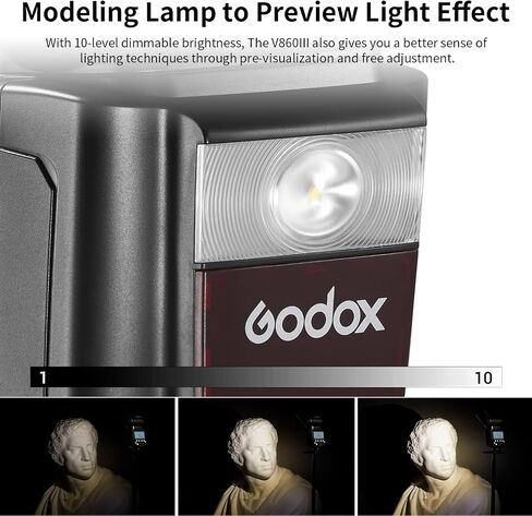 GODOX V860III-C Flash Speedlite for Canon Cameras, 7.2V/3000mAh Li-ion Battery, 2.4G Wireless HSS 1/8000s, 1.5s Recycle Time, 10 Levels LED Modeling Light (Upgraded V860II-C) in Saudi Arabia