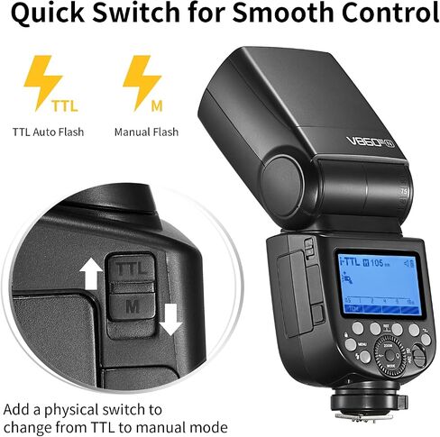 GODOX V860III-C Flash Speedlite for Canon Cameras, 7.2V/3000mAh Li-ion Battery, 2.4G Wireless HSS 1/8000s, 1.5s Recycle Time, 10 Levels LED Modeling Light (Upgraded V860II-C) in Saudi Arabia