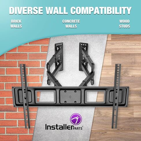 حامل زاوية للتلفزيون مقاس 32 بوصة - 70 بوصة من InstallerParts - دوار/إمالة - ذراع تمديد مزدوج 20 بوصة - شاشة تلفزيون LCD LED شديدة التحمل، شاشة مسطحة، كابل HDMI بطول 6 أقدام in Saudi Arabia