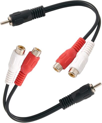 كيبل مقسم ار سي ايه 1 ذكر 2 انثى، ار سي ايه (M) الى 2 RCA (F)، كيبل مضخم صوت ستيريو على شكل حرف Y (فضي) 1 ذكر الى 2 انثى، سلك تمديد لصوت ستيريو السيارة in Kuwait