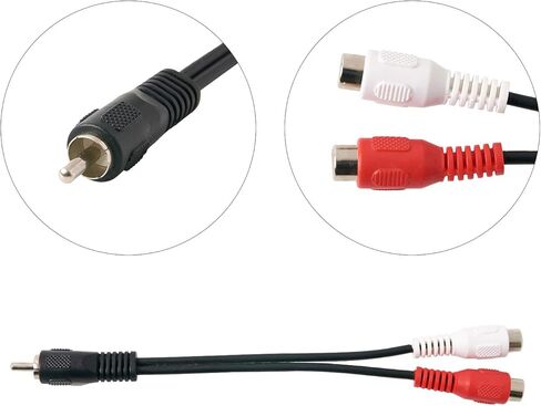 كيبل مقسم ار سي ايه 1 ذكر 2 انثى، ار سي ايه (M) الى 2 RCA (F)، كيبل مضخم صوت ستيريو على شكل حرف Y (فضي) 1 ذكر الى 2 انثى، سلك تمديد لصوت ستيريو السيارة in Kuwait