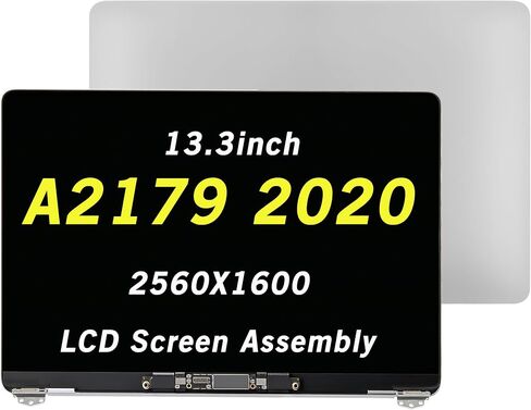 WARWOLFTEAM 13.3" Screen Replacement for MacBook Air A2179 2019 2020 EMC 3302 MVH22 MVH42 MVH52 MWTJ2 MWTK2 MWTL2 Retina LCD Screen Display Full Assembly Complete Top Assembly 2560x1600 (Silver) in Kuwait