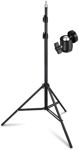 حامل ضوء من سبائك الألومنيوم من Beeiee، حامل ثلاثي القوائم للتصوير الفوتوغرافي مبطن زنبركي قابل للتعديل بطول 2 متر لمضات ضوء فلاش استوديو الصور، ضوء حلقة in Kuwait