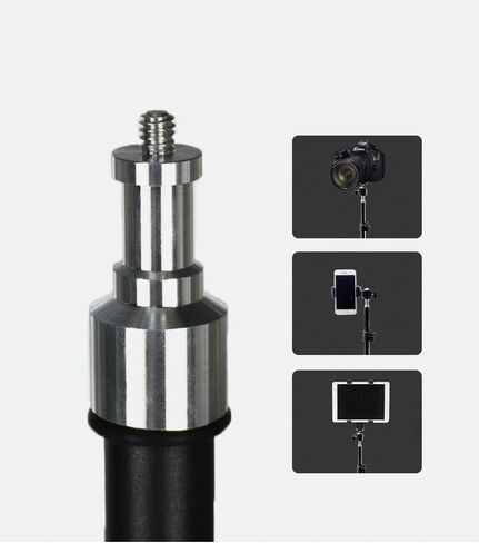 حامل ضوء من سبائك الألومنيوم من Beeiee، حامل ثلاثي القوائم للتصوير الفوتوغرافي مبطن زنبركي قابل للتعديل بطول 2 متر لمضات ضوء فلاش استوديو الصور، ضوء حلقة in Kuwait