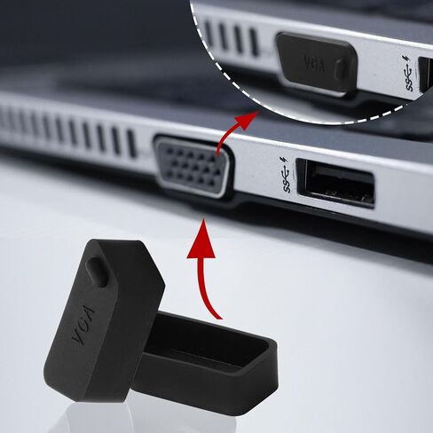uxcell uxcell PC بطاقة رسومات فيديو VGA D-Sub المنفذ المسلسل، غطاء حماية أسود in Saudi Arabia