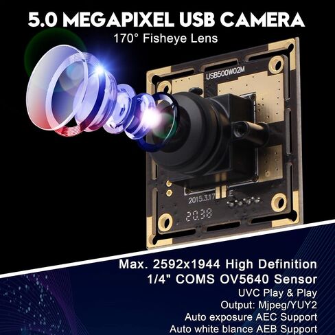 SVPRO USB Camera Module 5MP 3.6mm Lens MJPEG 2592X1944 CMOS OV5640 Mini CCTV Free Driver Mac Linux Android Windows USB Camera Board in Saudi Arabia