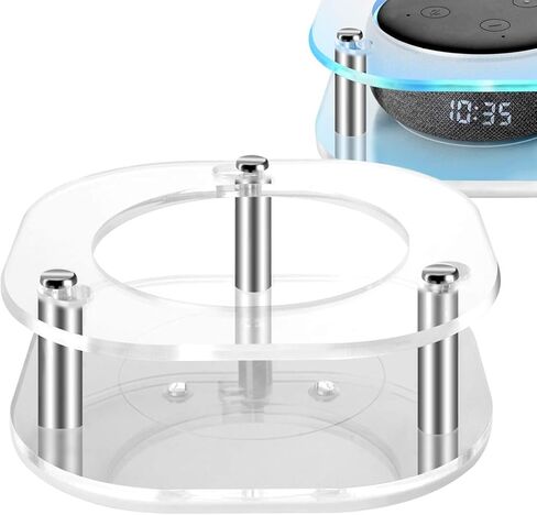 حافظة Geekria أكريليك شفافة متوافقة مع مكبر الصوت الذكي Echo Dot (الجيل الثالث) الجديد كليًا لعام 2019 مع ساعة ومكبر صوت مثبت على الحائط في السقف وحامل حماية ثابت (دائري شفاف) in Saudi Arabia