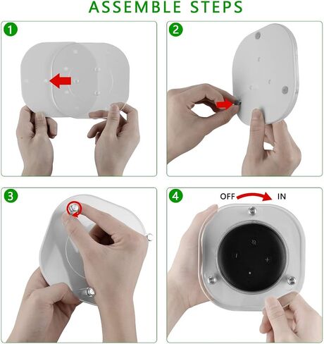 حافظة Geekria أكريليك شفافة متوافقة مع مكبر الصوت الذكي Echo Dot (الجيل الثالث) الجديد كليًا لعام 2019 مع ساعة ومكبر صوت مثبت على الحائط في السقف وحامل حماية ثابت (دائري شفاف) in Saudi Arabia