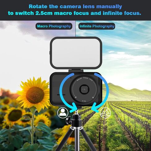 كاميرا Time Lapse 32 جيجابايت للتحكم في تطبيق Wi-Fi، التقاط صور بدقة 32 ميجابكسل 2.7K مقاطع فيديو بفاصل زمني للتركيز اليدوي، وضع الاستعداد لمدة 180 يومًا، عرض مباشر، ملء الضوء، فكرة لنمو وبناء زهور النباتات الداخلية (أسود) in Kuwait